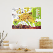 Poster " Europe : 1977 - La carte historique... (Cuisine)