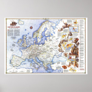 Poster " Europe : 1983 - Carte d'histoire détaillée ...