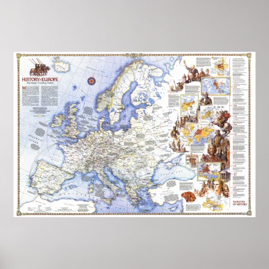 Poster " Europe : 1983 - Carte d'histoire détaillée ... (Devant)