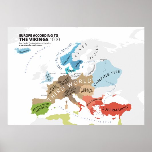 Poster Europe According to the Vikings (Devant)