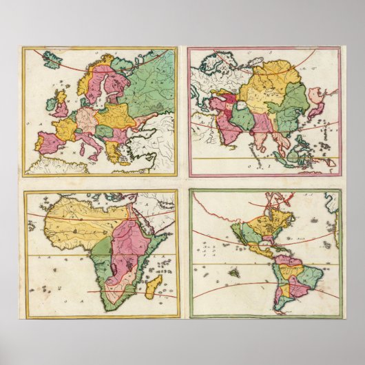 Poster Europe, Asie, Afrique, Amérique (Devant)