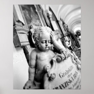 Poster Europe, Austria, Salzburg. Cherub and monument 3