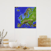 Poster Europe, carte de relief ombragée (Cuisine)