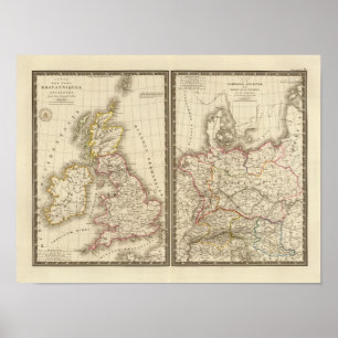 Poster Europe Central England Germany