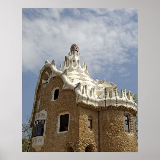 Poster Europe, Espagne, Catalogne, Barcelone. Parc Guell, (Devant)