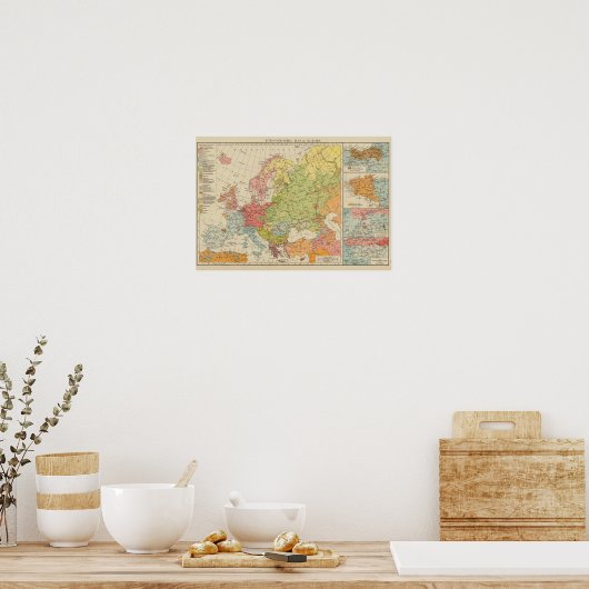 Poster Europe ethnographique (Cuisine)