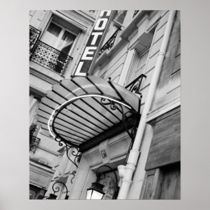 Poster Europe, France, Paris. Détail de l'hôtel Left Ba