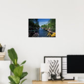 Poster Europe, Hollande, Amsterdam, vélo jaune et (Bureau à domicile)