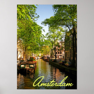 Poster Europe Pays-Bas Amsterdam Canal