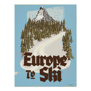 Poster Europe Pour Skier