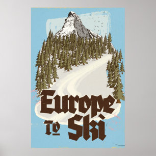 Poster Europe Pour Skier