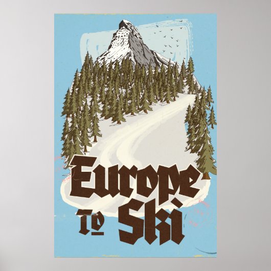 Poster Europe Pour Skier (Devant)