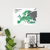 Poster Europe Selon la Lettonie (Bureau à domicile)