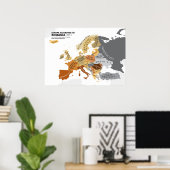 Poster Europe Selon la Roumanie (Bureau à domicile)