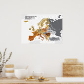 Poster Europe Selon la Roumanie (Cuisine)