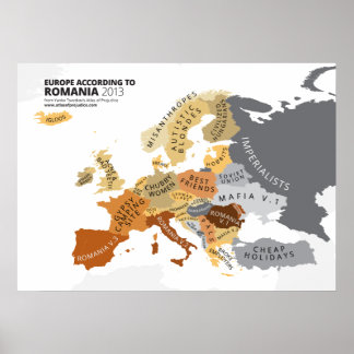 Poster Europe Selon la Roumanie