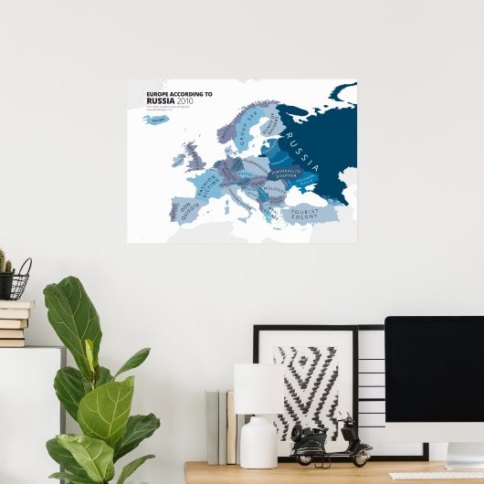 Poster Europe selon la Russie (Bureau à domicile)