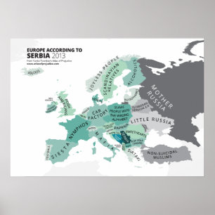 Poster Europe Selon la Serbie