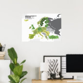 Poster Europe Selon la Suède (Bureau à domicile)