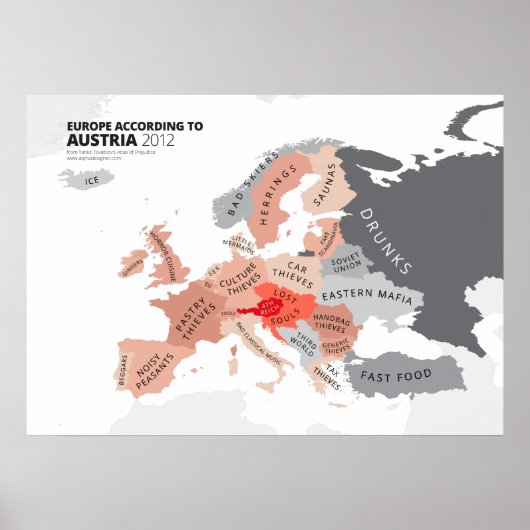 Poster Europe Selon l'Autriche (Devant)