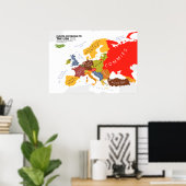 Poster Europe Selon les Etats-Unis (Bureau à domicile)