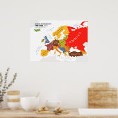 Poster Europe Selon les Etats-Unis (Cuisine)