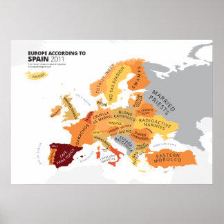 Poster Europe Selon l'Espagne