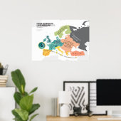 Poster Europe selon Luxembourg (Bureau à domicile)