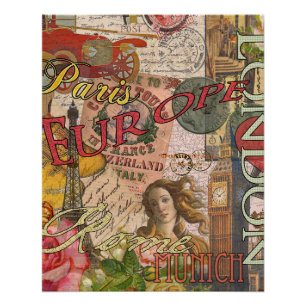 Poster Europe Travel Vintage