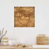 Poster Europe Vintage Map (Cuisine)