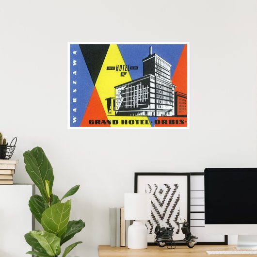 Poster Europe Vintage voyage, Varsovie (Varsovie), Pologn (Bureau à domicile)