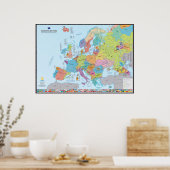 Poster "European Nations" Carte des nations (en anglais) (Cuisine)
