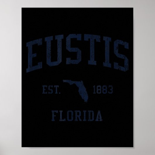 Poster Eustis Fl Jn1 Vintage Athletic Blue Design  (Devant)