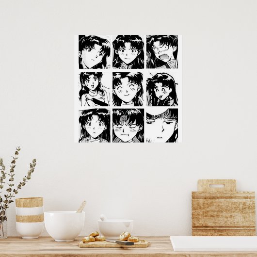 Poster Evangelion Misato (Cuisine)