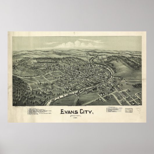 Poster Evans City, Pennsylvanie (1900) (Devant)
