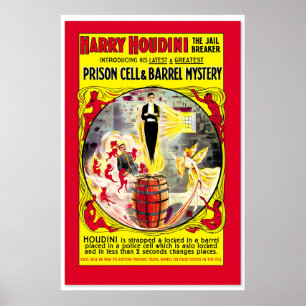 Poster Évasion du baril verrouillé de Harry Houdini 905 V