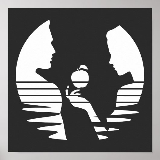 Poster Eve Met Une Pomme À Adam, Version Blanche 2/3 (Devant)