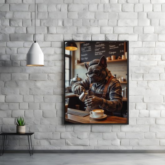 Poster Éveil brassé : Bulldog Derrière les haricots