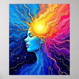Poster Éveil de l'esprit cosmique radiant