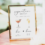 Poster EVELYN Calligraphie Signature Boire Bar Mariage<br><div class="desc">Cette signature imprimable signe de boisson modèle une police de script élégante et un design moderne minimaliste. L'aquarelle est faite à la main et 15 boissons populaires sont incluses dans cette liste. Cliquez sur le bouton "modifier en utilisant l'outil de conception" dans la section de personnalisation pour voir les boissons...</div>