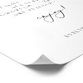 Poster EVELYN Moderne Élégante Calligraphie Open Bar Bois (Coin)