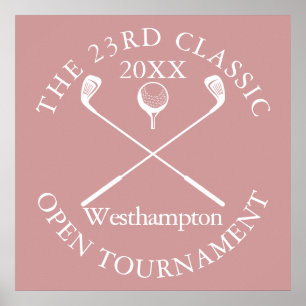Poster Événement Classique de Tournoi de Golf Signe Rose
