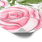 Poster Événement spécial fête de roses aquarelles (Coin)