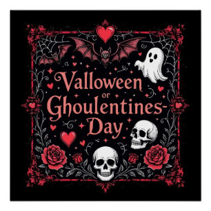 Poster Événement Valloween ou Ghoulentines Day