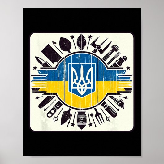 Poster Éventail ukrainien vintage Bynner Drapeau de l'Ukr (Devant)