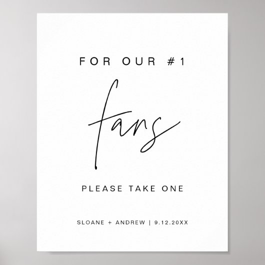 Poster Éventails de mariage HARLOW Sign (Devant)