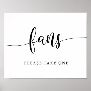 Poster Éventails de mariage rustiques, veuillez prendre u