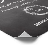 Poster Éventails de programme de mariage noir et blanc Si (Coin)