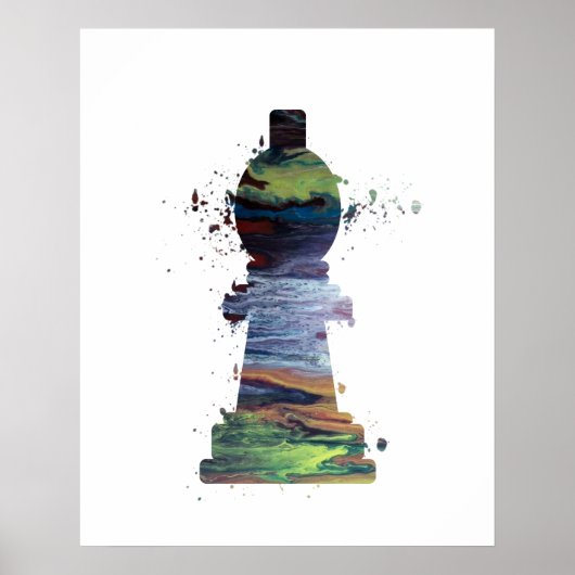 Poster Évêque - Échecs - Art (Devant)