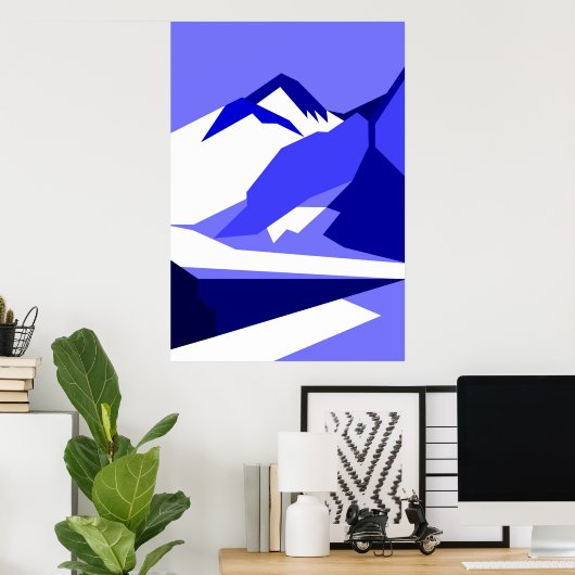 Poster Everest - bleu (Bureau à domicile)